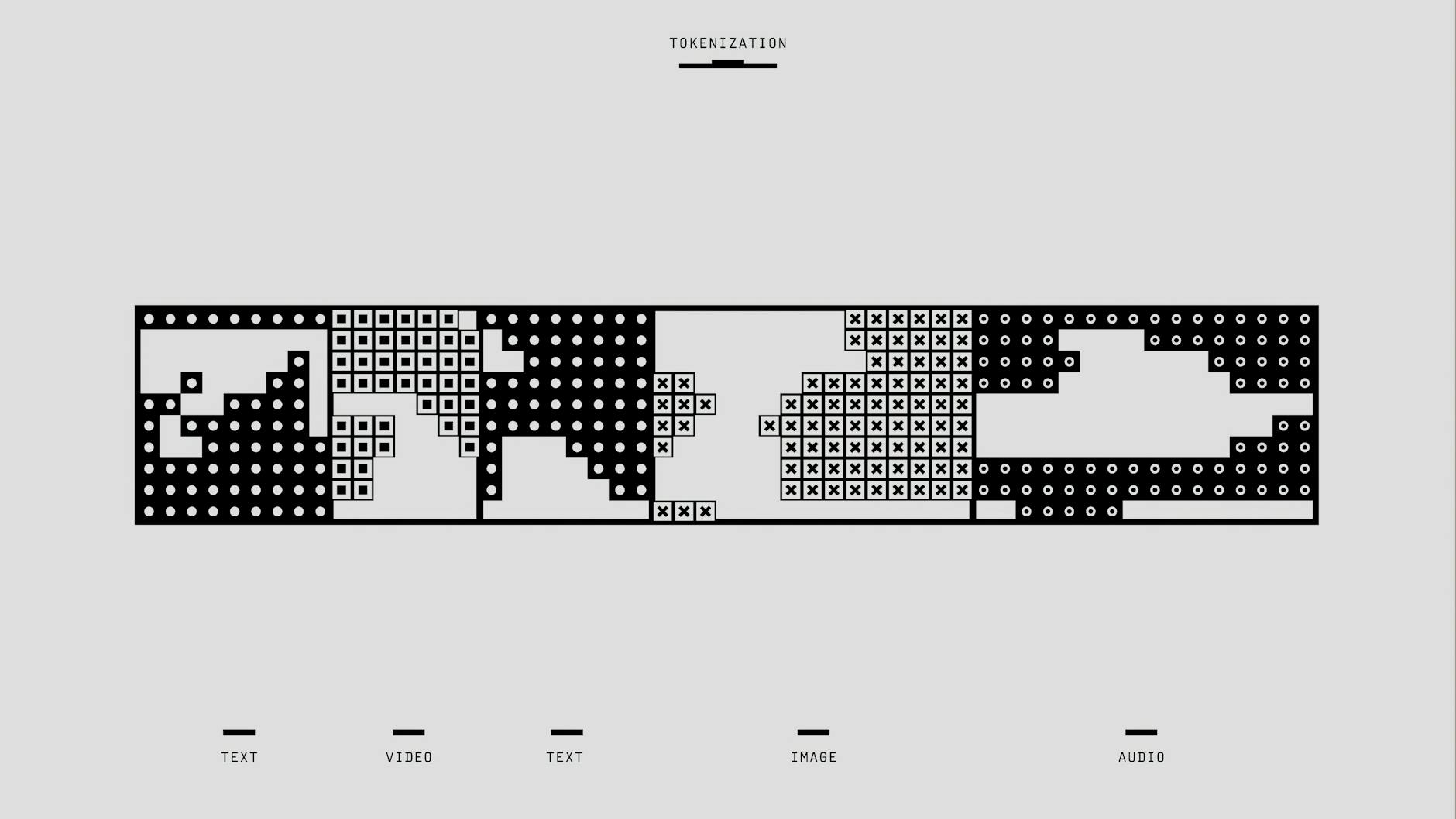 Black and white abstract design illustrating the concept of tokenization.