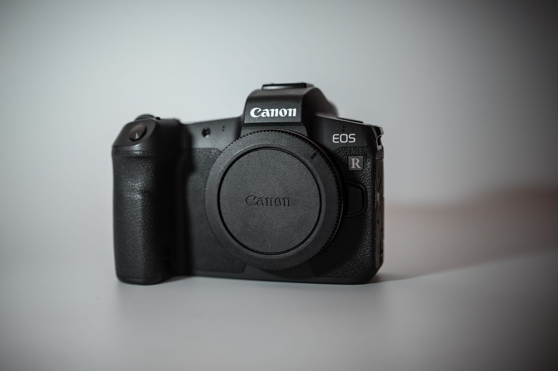 Sleek Canon EOS R mirrorless camera with advanced features and compact design.